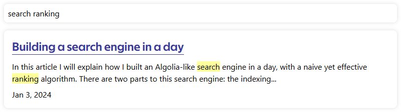 Screenshot of the extract feature